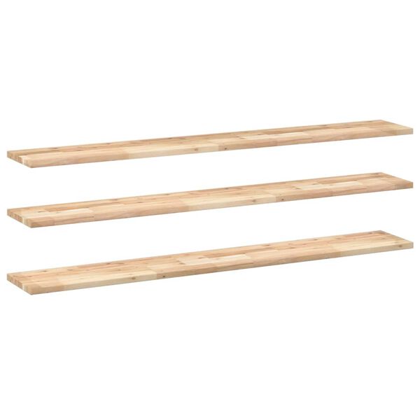 vidaXL P&oacute;łki ścienne, 3 szt., 160x20x2 cm, surowe lite drewno akacjowe