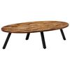 vidaXL Stolik kawowy z drewna tekowego z odzysku, owalny, 120x60x30 cm