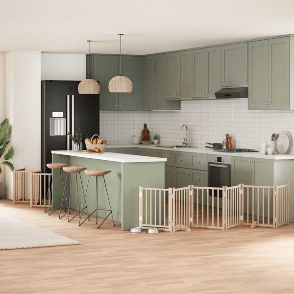 vidaXL Składana bramka dla psa, z drzwiami, 15 paneli, 750 cm