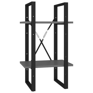 vidaXL 2-poziomowy regał na książki, szary, 40x30x70 cm