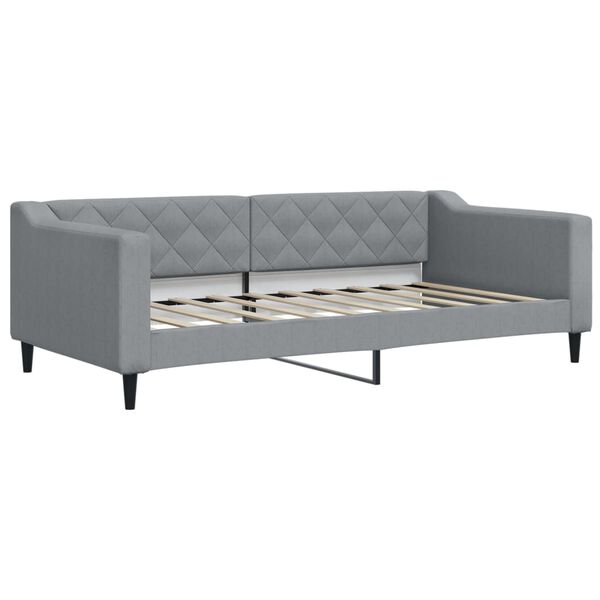 vidaXL Sofa rozsuwana z szufladami, jasnoszara, 80x200 cm, tkanina