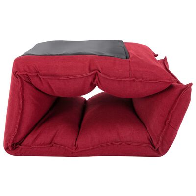 vidaXL Składane krzesło podłogowe, winna czerwień, tkanina