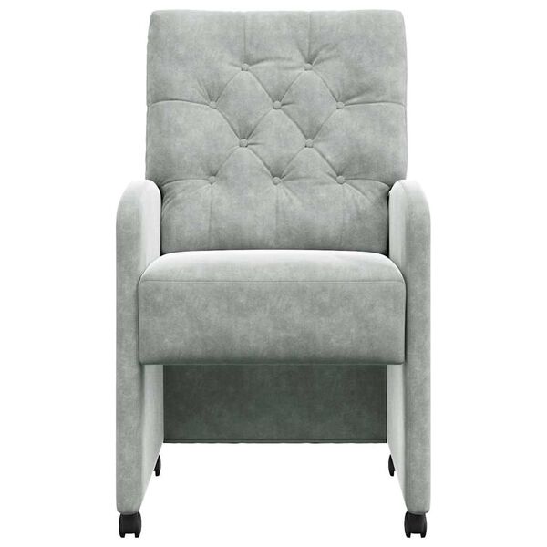 vidaXL Krzesełka jadalne na k&oacute;łkach 2 pcs Jasnoszary 58 x 67 x 97 cm