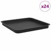 vidaXL Kwadratowa Taca na Kwiaty 24 szt. Czarny 36 x 36 x 2,5 cm