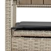 vidaXL Ławka ogrodowa ze schowkiem i poduszką, jasnoszary polirattan