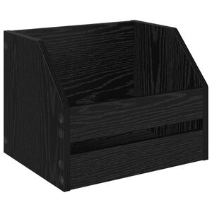 vidaXL Pudełko na albumy winylowe Czarny dąb 38 x 30 x 29 cm