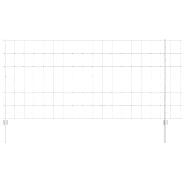 vidaXL Ogrodzenie z słupkiem Srebrny 1,2 x 25 m Stal