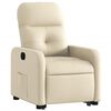 vidaXL Podnoszony fotel rozkładany, kremowy, obity tkaniną