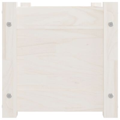 vidaXL Donica ogrodowa, biała, 60x31x31 cm, lite drewno sosnowe
