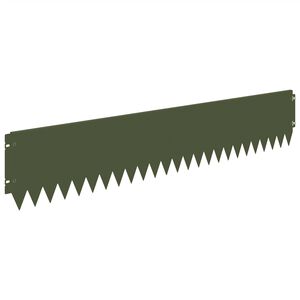 vidaXL Krawężnik do trawnika 10 szt. 103 x 20 cm Stal Oliwkowy zielony