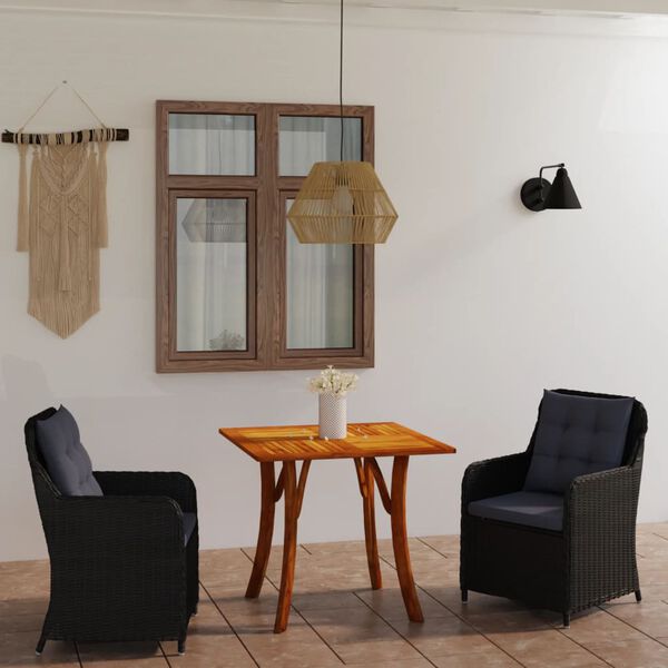 vidaXL 3-częściowy zestaw mebli ogrodowych, czarny