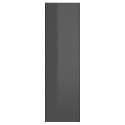 vidaXL Półka ścienna, wysoki połysk, szara, 75x16x55 cm