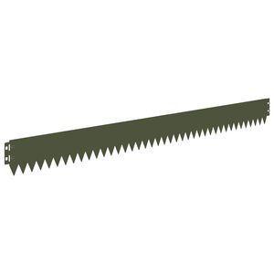 vidaXL Krawężnik do trawnika 10 pcs 103 x 10 cm Stal Oliwkowy zielony