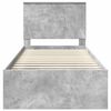 vidaXL Ramka ł&oacute;żka Szary beton 90 x 190 cm Lite drewno sosnowe