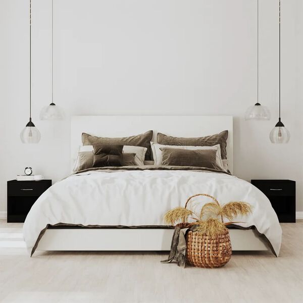 vidaXL Szafki nocne z szufladą, 2 szt., czarne