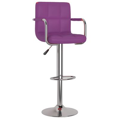 vidaXL Krzesło barowe, fioletowe, obite sztuczną skórą
