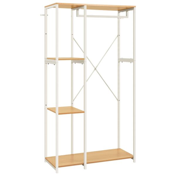 vidaXL Szafa garderobiana, biało-dębowa, 90x40x167 cm, metal i płyta