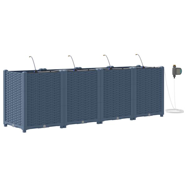 vidaXL Doniczka ogrodowa 4 pcs Szary 160 x 40 x 52 cm