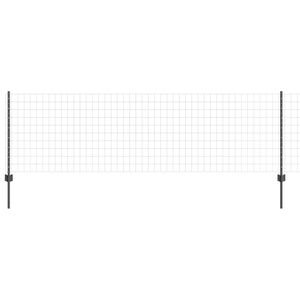 vidaXL Ogrodzenie Euro z słupkiem 10 x 0,8 m Stal pokryta PVC Szary