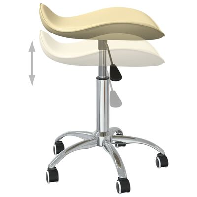 vidaXL Obrotowe krzesła stołowe, 6 szt., kremowe, sztuczna skóra