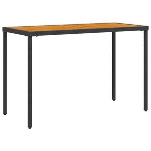 vidaXL St&oacute;ł ogrodowy z akacjowym blatem, czarny, 115x54x74 cm