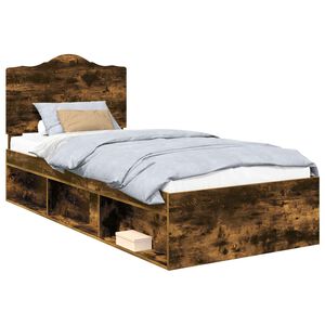 vidaXL Ramka ł&oacute;żka Dąb wędzony 100 x 200 cm Lite drewno sosnowe