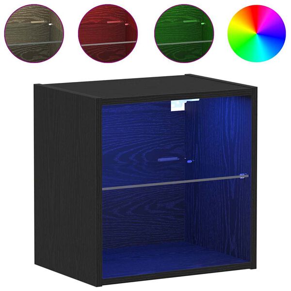 vidaXL P&oacute;łka wisząca Czarny 40 x 28,5 x 40 cm Materiał drewnopochodny