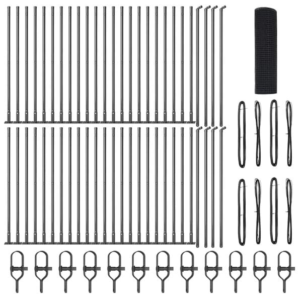 vidaXL Słupek ogrodzeniowy. Szary 100 x 0,6 m (siatka 25 x 25 mm)