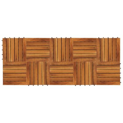 vidaXL Płytki tarasowe, 30 x 30 cm, drewno akacjowe, pionowy wzór