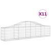 vidaXL Kosze gabionowe, 11 szt, 200x30x40/60 cm, galwanizowane żelazo