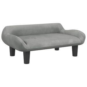 vidaXL Sofa dla dzieci, jasnoszara, 70x40x24 cm, aksamit