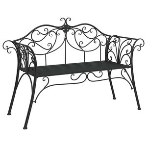 vidaXL Ławka ogrodowa 2-Liczba miejsc 130 x 47 x 90 cm Stal Czarny