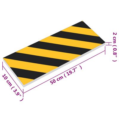 vidaXL Ochraniacze ścienne, 6 szt., żółto-czarne, 50x10x2 cm, EVA