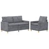 vidaXL Zestaw Sof 2 pcs jasnoszary Poliester