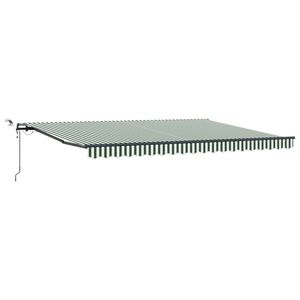 vidaXL Markiza wysuwana Zielony i Biały 450 &times; 350 cm Poliester