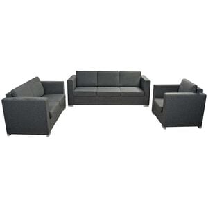 vidaXL Komplet wypoczynkowy 3+2+1 ciemnoszary materiał