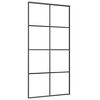 vidaXL Drzwi przesuwne, aluminium i szkło ESG, 102,5x205 cm, czarne