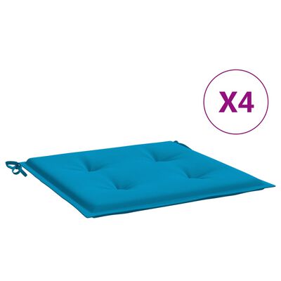 vidaXL Poduszki na krzesła ogrodowe, 4 szt., niebieskie, 50x50x3 cm