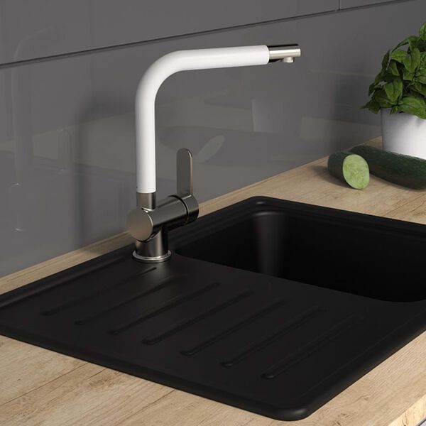 SCH&Uuml;TTE Bateria RIO z wysoką wylewką, stal nierdzewna i matowa biel