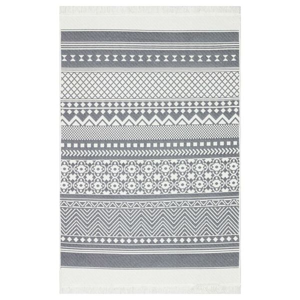 vidaXL Dywan, szaro-biały, 160x230 cm, bawełniany