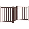 vidaXL Składana bramka dla psa, 3 panele, brązowy dąb, 150 cm, drewno