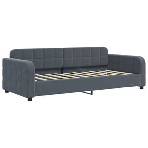 vidaXL Sofa z funkcją spania, ciemnoszara, 90x190 cm, aksamit