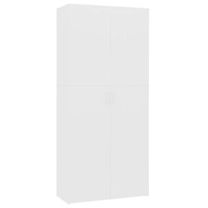 vidaXL Szafka na buty, biała, 80x35,5x180 cm, materiał drewnopochodny