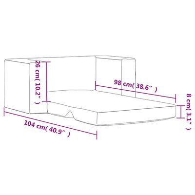 vidaXL 2-os. sofa dla dzieci, rozkładana, antracytowa, miękki plusz