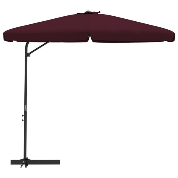 vidaXL Parasol ogrodowy na stalowym słupku, 300 cm, bordowy