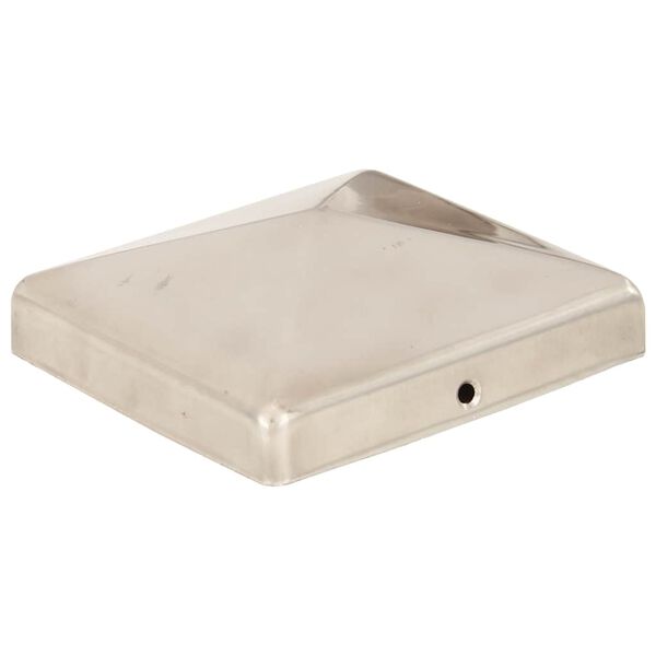 vidaXL Daszki na słupki, 6 szt., stal nierdzewna, 101x101 mm