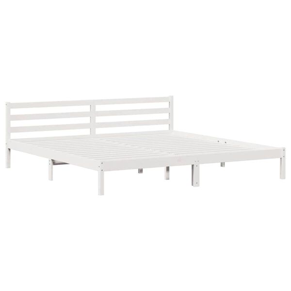 vidaXL Ramka łóżka Biały 208.6 x 157.6 x 69.4 cm Lite drewno sosnowe