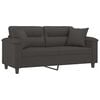 vidaXL 2-osobowa sofa z poduszkami, ciemnoszara, 140 cm, mikrofibra