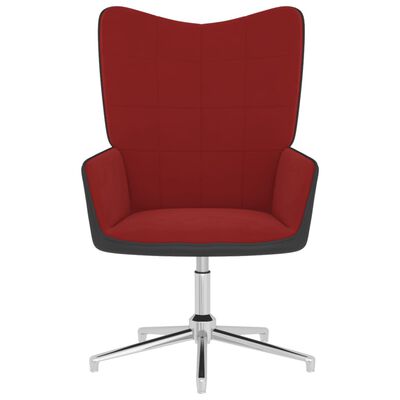 vidaXL Fotel w kolorze winnej czerwieni, aksamit i PVC