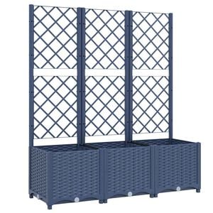 vidaXL Donica ogrodowa z kratką, niebieskoszara, 120x40x136 cm, PP